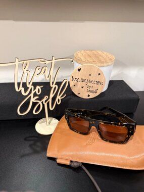 SMCM001. MCM Sunglasses, Rectangle Frame, Dark Brown Tortoise #209 UNISEX